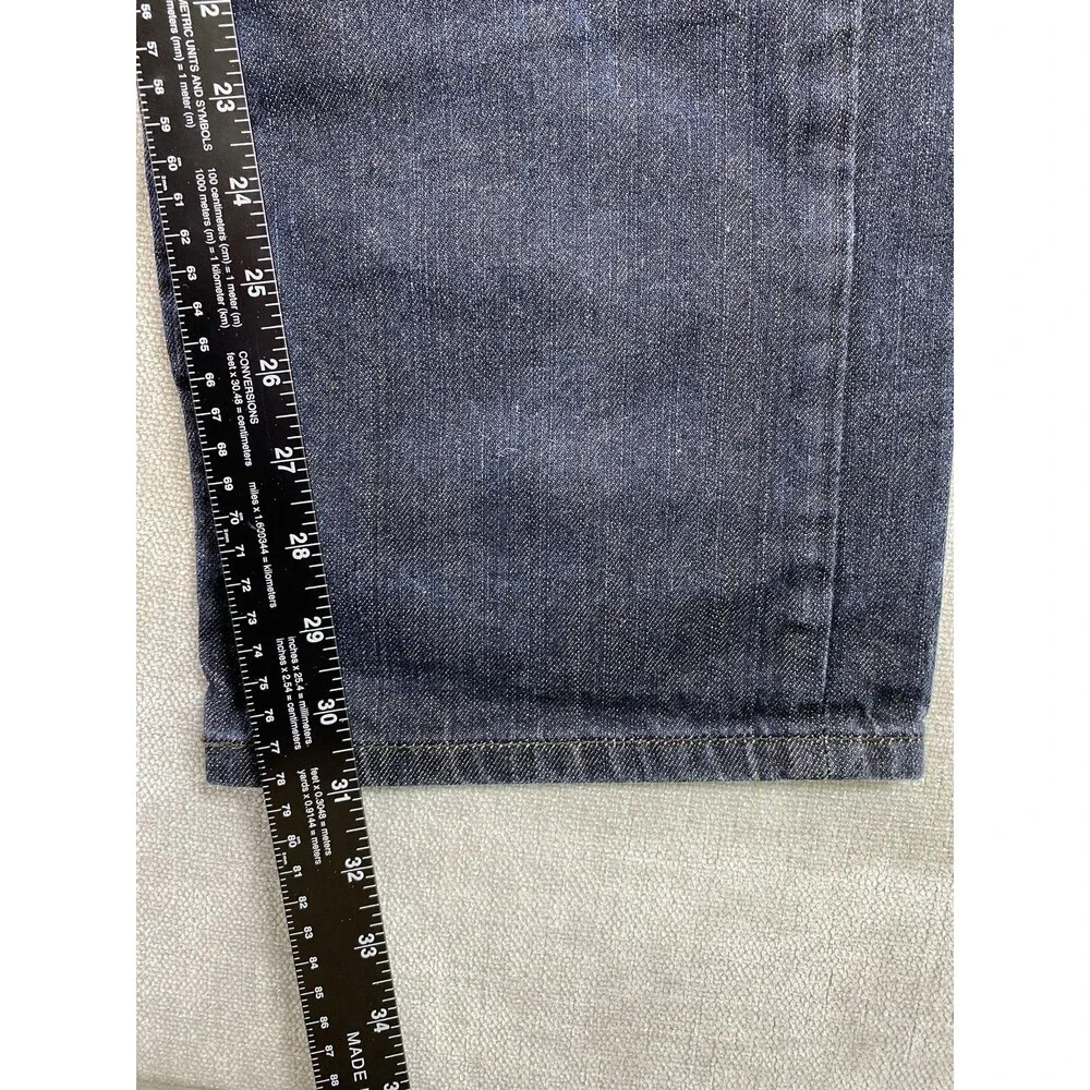 Levis 569 Jeans Mens 35x31 Blue Denim Loose Straight Zip Back Pockets Relaxed